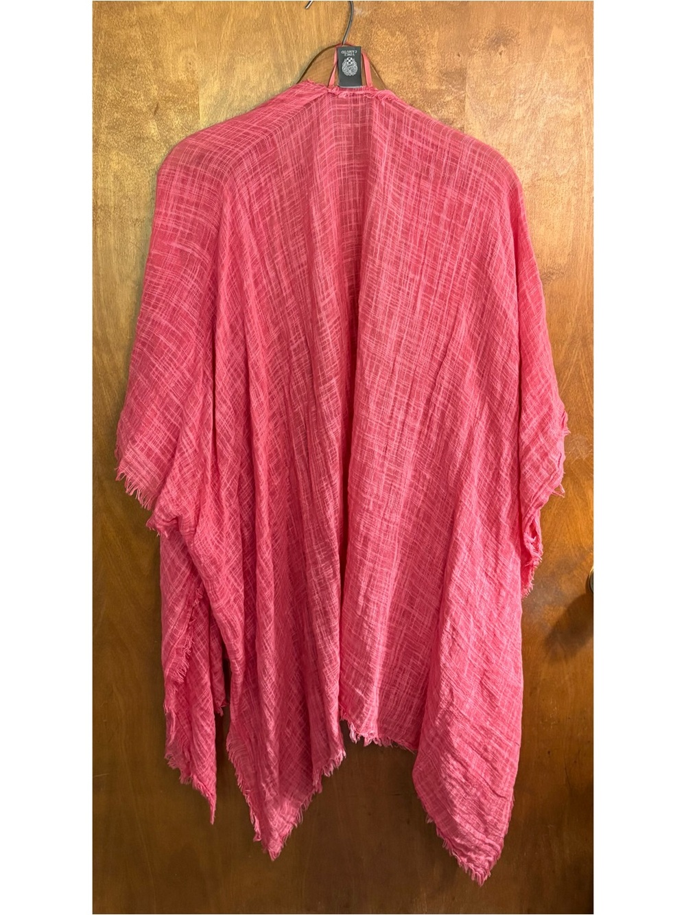 Vince Camuto Pink Textured Longline Shawl Kimono Wrap Jacket Boho Beachy Resort - Picture 2 of 10